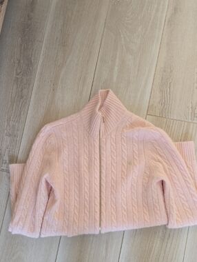100 Percent Cashmere Ralph Lauren Cable-Knit Zip Front Women’s Sweater